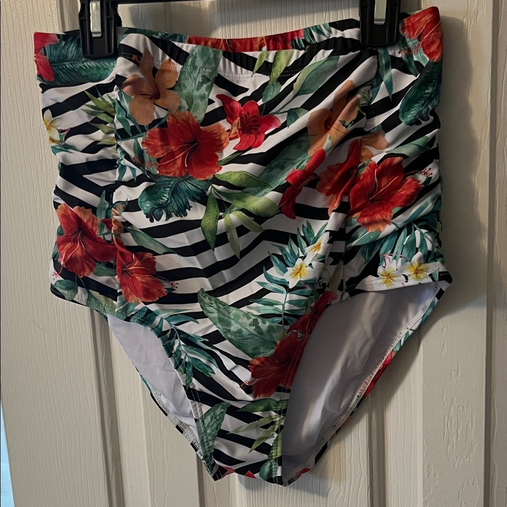 Floral High-Waisted Bikini Bottom